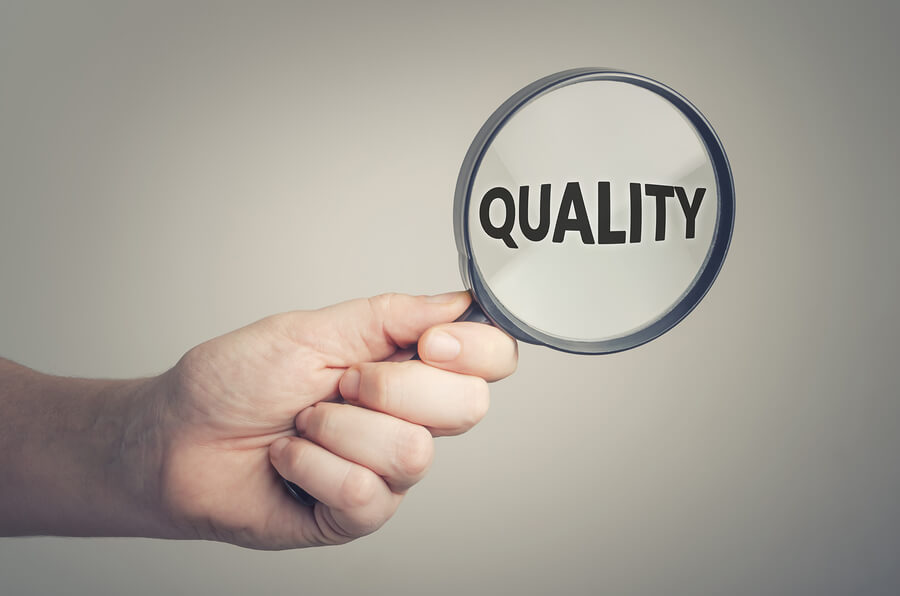 Looking for quality. Conceptual image of quality management or quality control.